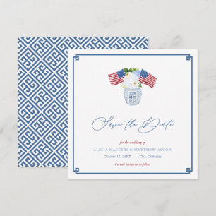 Save The Date Classic Rouge Blanc Bleu USA Drapeau Ginger Jar Ma