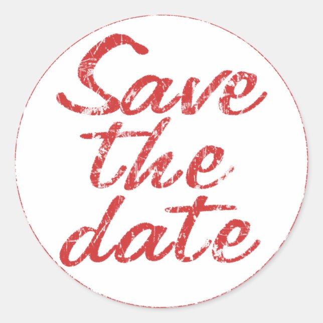 Save the date classic round sticker (Front)