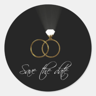 Save the date classic round sticker