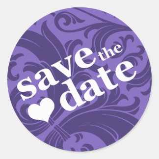 save the date classic round sticker