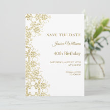 Classy Gold Damask 40e anniversaire