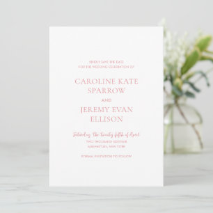 Save The Date Clean Pink QR Code Photo Mariage élégant