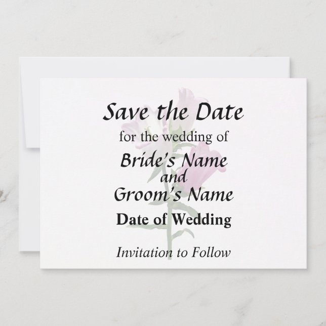 Save The Date Cloches de Canterbury roses (Devant)