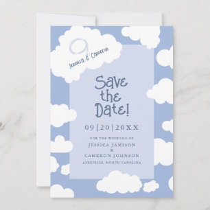 Save The Date Cloud Neuf 9 Cute Fun Whimsical Unique Mariage