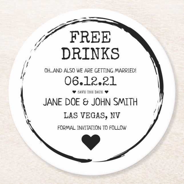 Save the Date Coaster (Front)