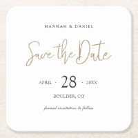 Save the Date Coaster with Modern Typography
