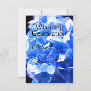 Save The Date Cobalt bleu floral élégant bleu hydrangées