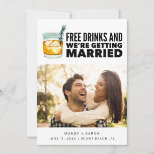 Save The Date Cocktail artisanal amusant Mariage photo