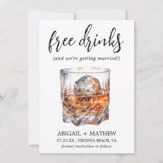 Save The Date Cocktails d'Amusant Whisky Photo de Boisson Mariag