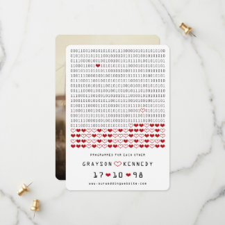 Save The Date Code Binaire Simple Photo de Geek Programmé Pour l