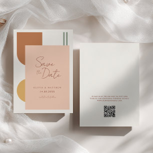 Save The Date Code QR de mariage bohème aux arches de terre cuit