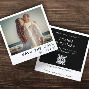Save The Date Code QR de photo de caméra instantanée Mariage Rét