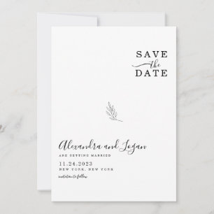 Save The Date Code QR de script de signature noir et blanc chic
