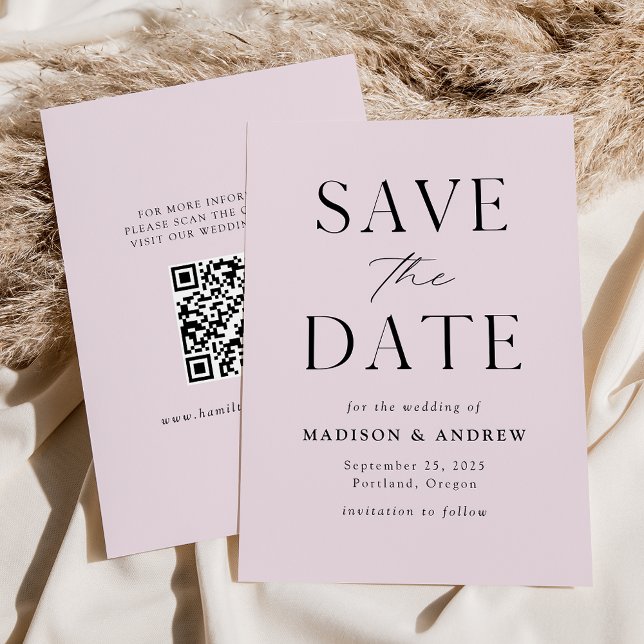 Save The Date Code QR élégant moderne Lavender (Créateur téléchargé)