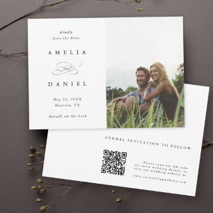 Save The Date Code QR Mariage photo moderne Enregistrer la date