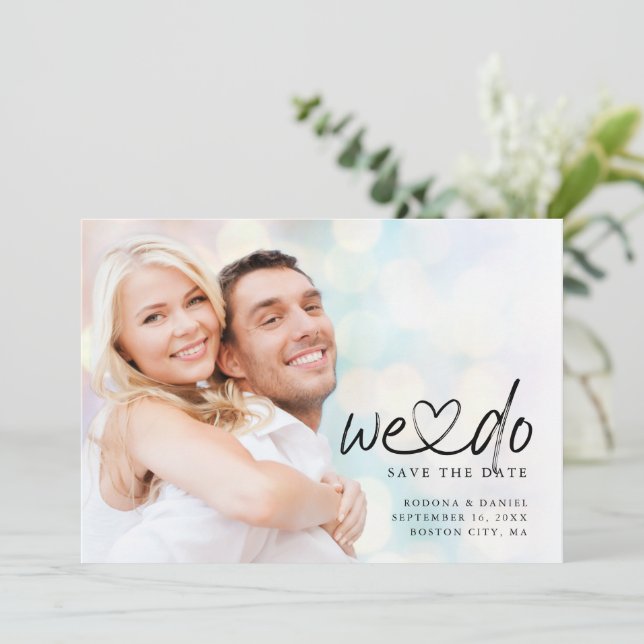 Save The Date Code QR photo cœur connecté Nous réalisons (Debout devant)