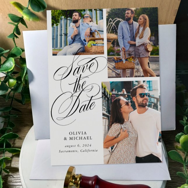 Save The Date Code QR Photo Collage Mariage (Créateur téléchargé)