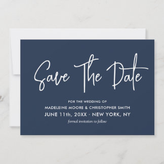 Save The Date Code QR scannable Marine bleu moderne