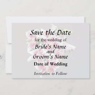 Save The Date Cœur avec lis Stargazer
