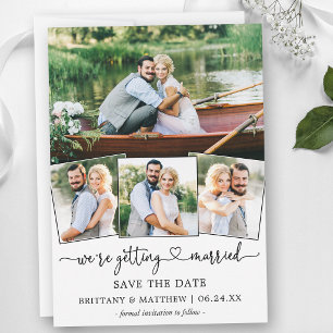 Save The Date Cœur de calligraphie moderne 4 Photo de mariage
