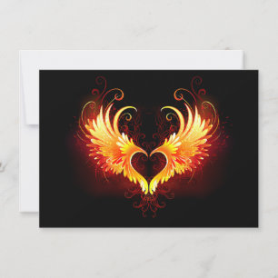 Save The Date Coeur de feu ange avec ailes