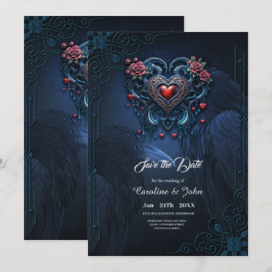 Save The Date Coeur gothique conçu avec talent