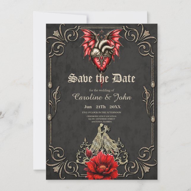 Save The Date Coeur majestueux, romance gothique (Devant)