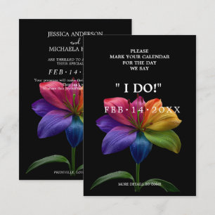 Save The Date 🌈 Cœurs de mariage en fleurs