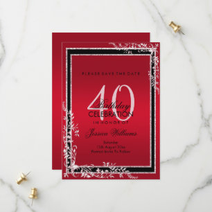 Save The Date Coins décoratifs Ruby & Black Anniversaire
