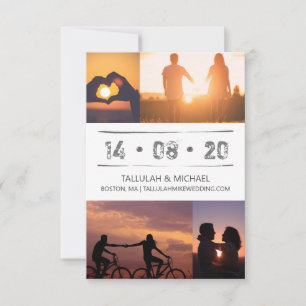 Save The Date Collage de photos de typographie minimaliste moder