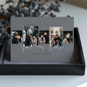 Save The Date Collage de photos typographiques minimalistes mode