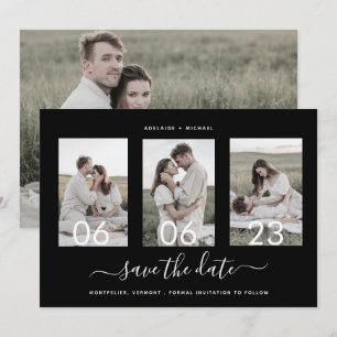 Save The Date Collage photo de script romantique moderne
