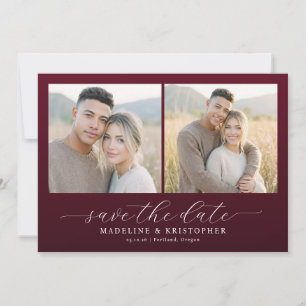 Save The Date Collage photo élégant marron chaud