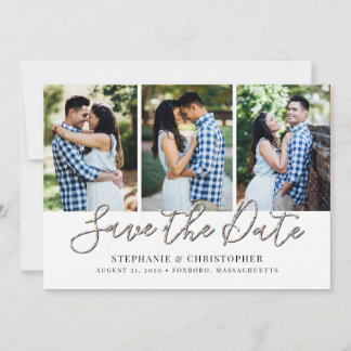 Save The Date Collage photo Glam moderne