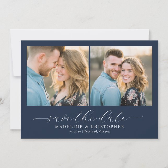 Save The Date Collage photo romantique marine (Devant)
