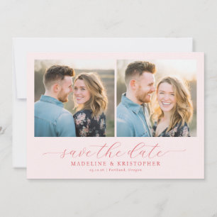 Save The Date Collage photo romantique rose joyeux