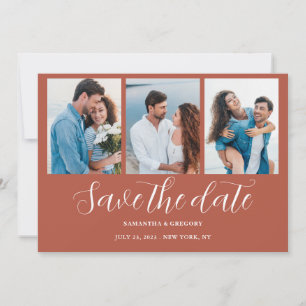 Save The Date Collage Photo Terracotta Appartement Enregistrer L