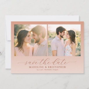 Save The Date Collage photo vintage de pêche romantique