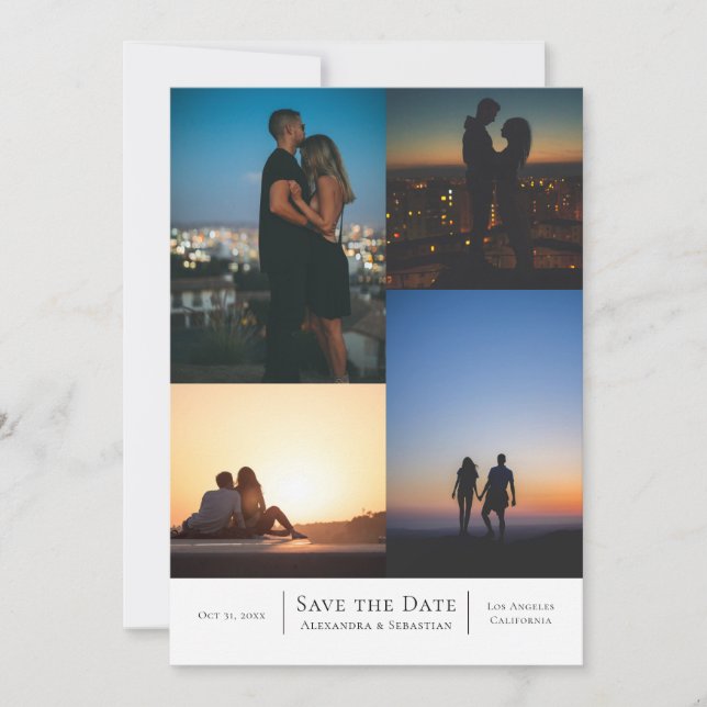 Save The Date Collage Wedding Personalized (Front)