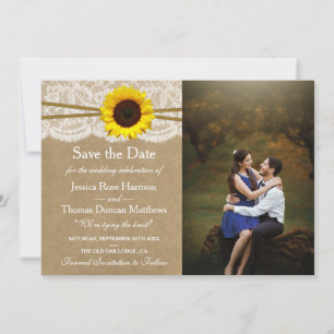 Save The Date Collection de Mariages Kraft, dentelle et tourneso