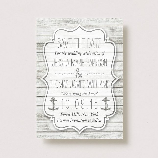 Save The Date Collection Nautique blanchie à la chaux Wood Beach (Créateur téléchargé)