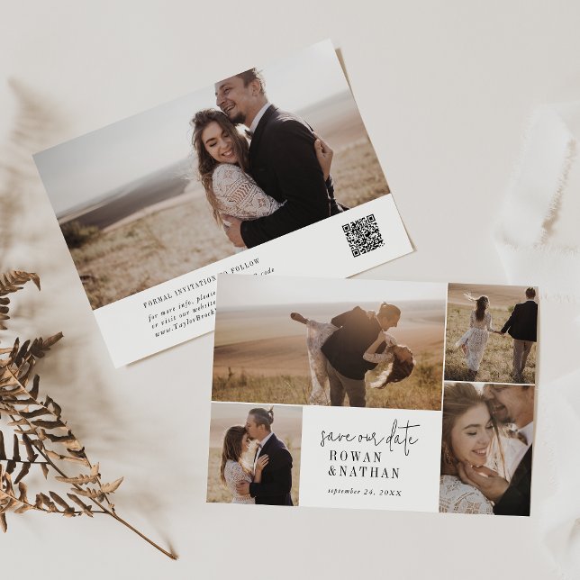 Save The Date Collection photo moderne chic noir et blanc (Créateur téléchargé)