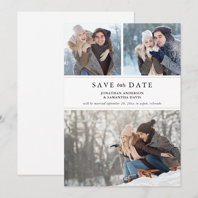 Save The Date Collection photo moderne propre Économisez notre d (Devant / Derrière)