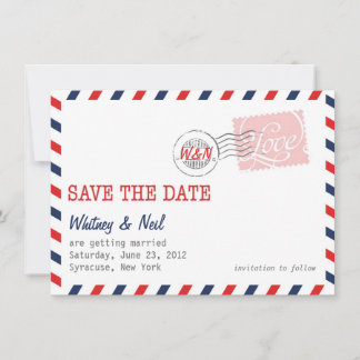 Save The Date Collection Service Postal de sauvegarde rouge