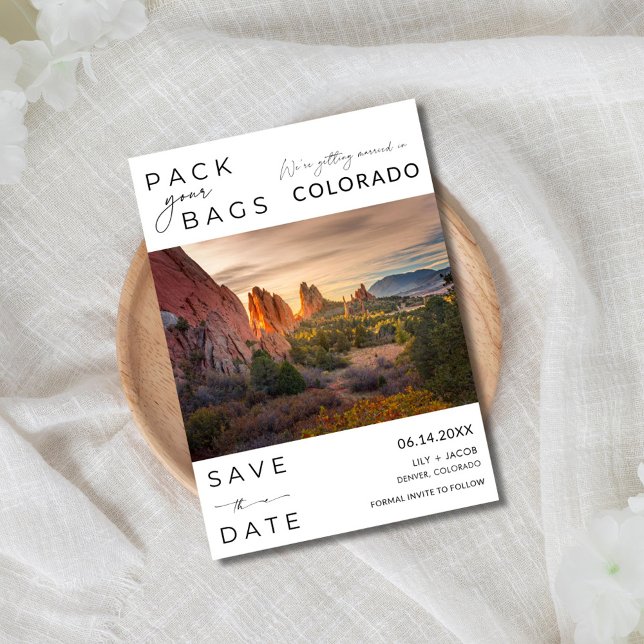 Save The Date Colorado Destination Mariage Photo (Colorado Destination Wedding Photo Save The Date)