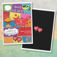 Coloré Comic Book Pop Art Mariage QR Code