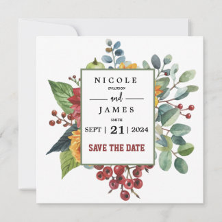 Save The Date Coloré élégant floral