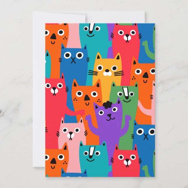 Save The Date Colorful cats (Devant)