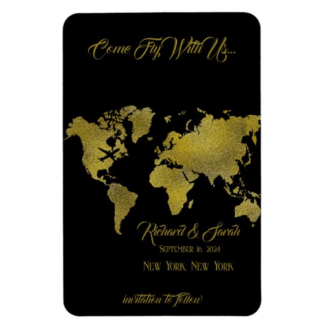 Save the Date Come Fly With Us Custom Magnet (Vertical)