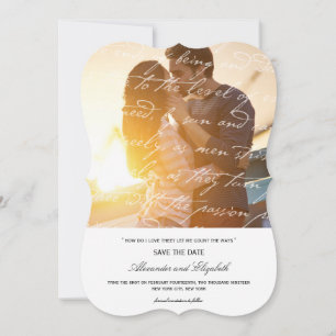 Save The Date Comment Aime-Je La Poésie Romantique Script Vintag